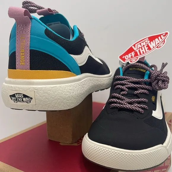 Vans Men’s Black and Blue Shoes Ultrarange ExoPop Color Black/MultiVN0A4U1KBML