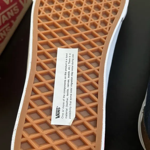 Vans Men's Blue and Brown Sneakers size 6.5 Men / 8.0 Women