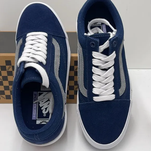 Vans Men’s Blue and White Sneakers Bmx Old SkoolNavy/WhiteVN0005UZNAV