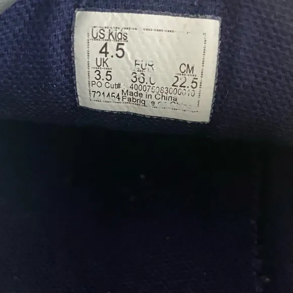 Vans Metallic Navy/Silver Platform Sneakers Casual Shoes - 4.5 Y- 6 W