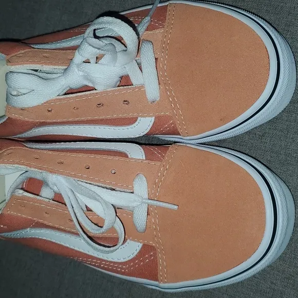 Vans Nwt Sneakers Youth Size 4 Orange / White - Fabric / Suede
