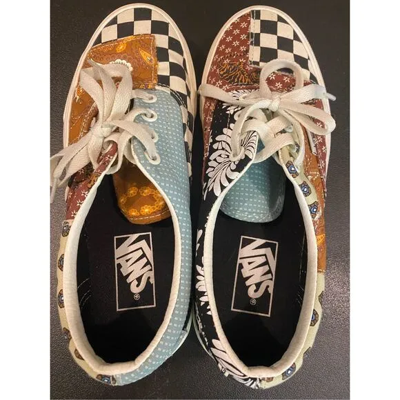 VANS Off The Wall Era Meadow Skate Shoes Patchwork Lace-Up Sneakers | 5.0Men's |