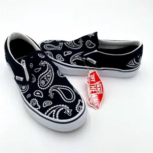 Vans Off The Wall Peace Paisley Print Classic Unisex Slip On Sneakers Shoes NWT