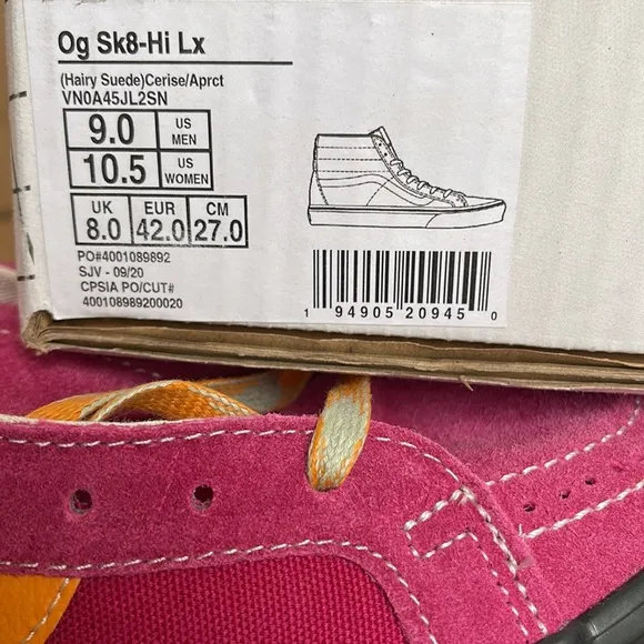 Vans Og Sk8-Hi Lx Heiry Suede Cerise/Apricot WMNS