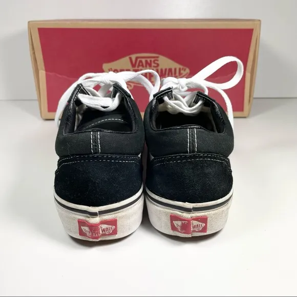 Vans Old Skool classic black suede canvas skate Size 8