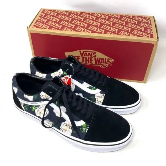 VANS Old Skool Floral Shoes Casual Canvas Suede Black Sneakers Men’s VN0A38G1VRK