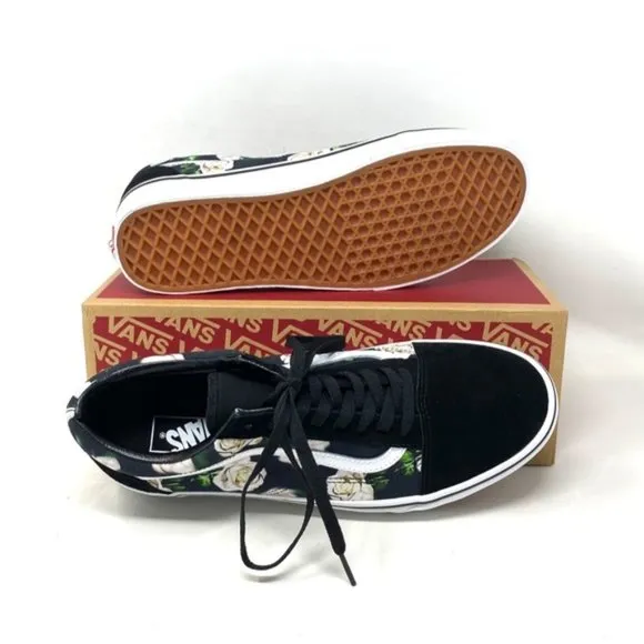 VANS Old Skool Floral Shoes Casual Canvas Suede Black Sneakers Men’s VN0A38G1VRK