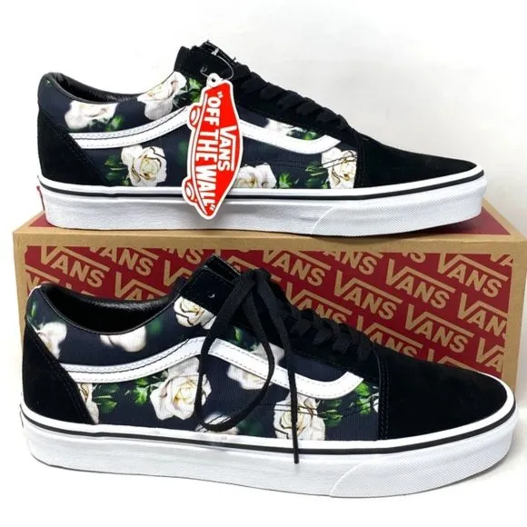 VANS Old Skool Floral Shoes Casual Canvas Suede Black Sneakers Men’s VN0A38G1VRK