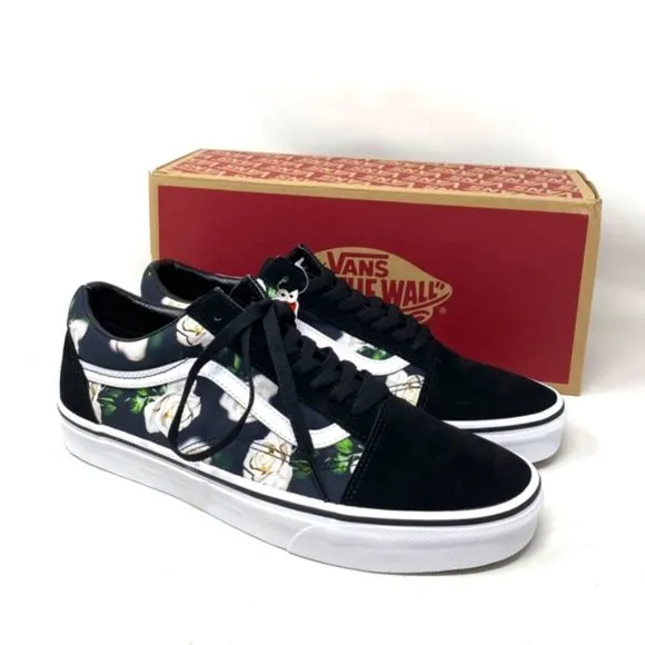 VANS Old Skool Floral Shoes Casual Canvas Suede Black Sneakers Men’s VN0A38G1VRK