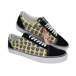 VANS Old Skool Mens NEW Black Suede Jaguar Print Sneakers - sz. 11 1/2 AWESOME!!