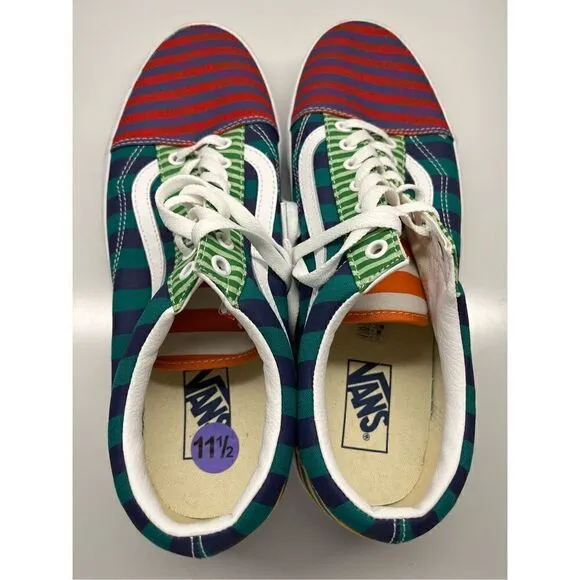 Vans Old Skool Multicolor Striped Classic Lace Up Shoes Size 11.5 Men’s