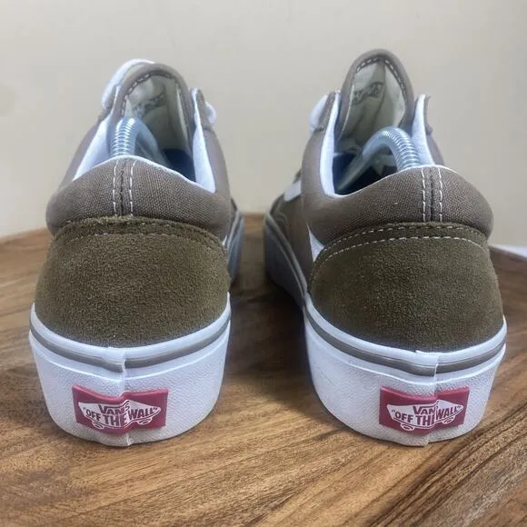 Vans Old Skool Off The Wall Womens Brown White Size 8.5 Platform Low Top Shoes