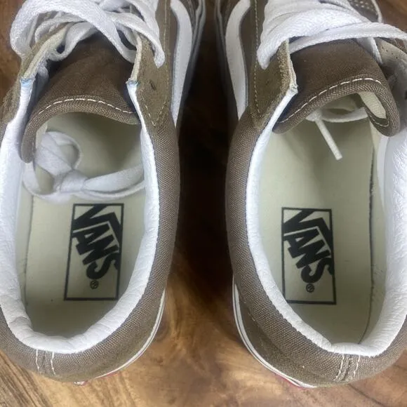 Vans Old Skool Off The Wall Womens Brown White Size 8.5 Platform Low Top Shoes