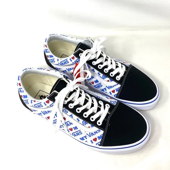VANS Old Skool Skate Shoes Men Suede Black White Canvas Low Top Custom Alsu01240