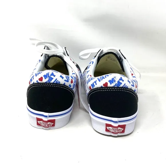 VANS Old Skool Skate Shoes Men Suede Black White Canvas Low Top Custom Alsu01240