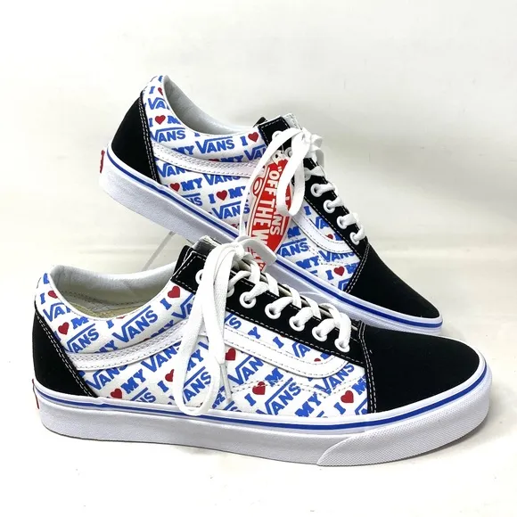 VANS Old Skool Skate Shoes Men Suede Black White Canvas Low Top Custom Alsu01240