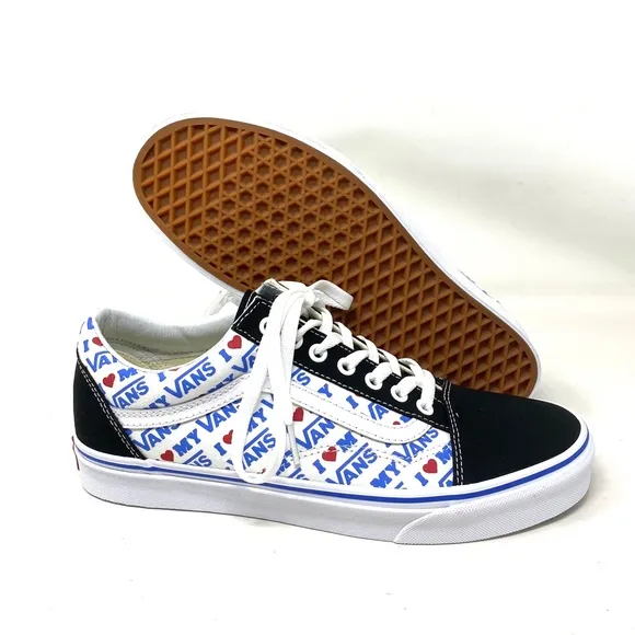 VANS Old Skool Skate Shoes Men Suede Black White Canvas Low Top Custom Alsu01240