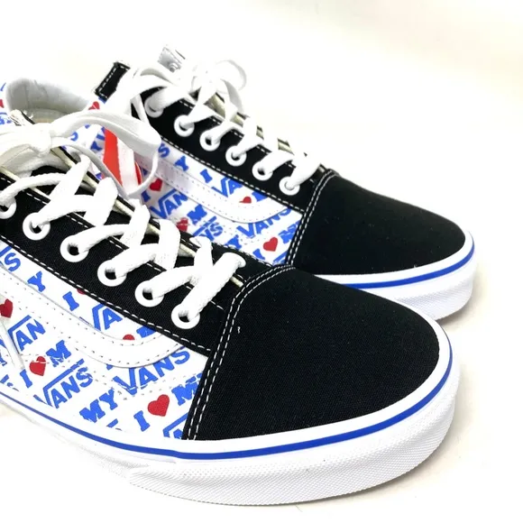 VANS Old Skool Skate Shoes Men Suede Black White Canvas Low Top Custom Alsu01240