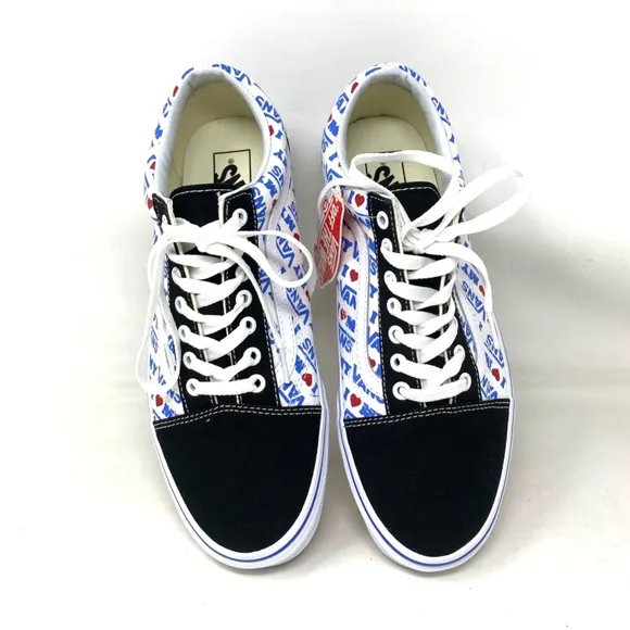 VANS Old Skool Skate Shoes Men Suede Black White Canvas Low Top Custom Alsu01240