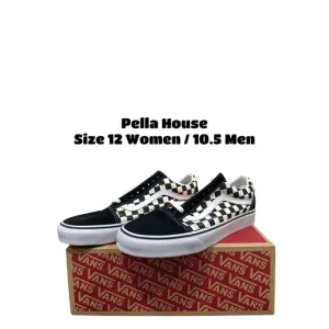 Vans Old Skool Skate Sneaker Shoes Black White Size Women 12 - Men 10.5