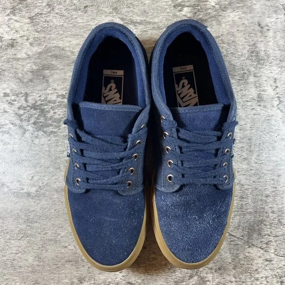 VANS PRO Old Skool Suede Blue Sz 7.5 Men Low Athletic Skate Sneakers