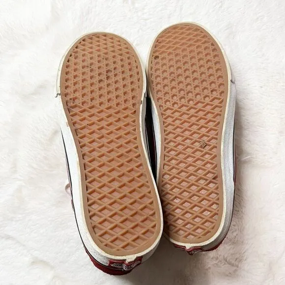 VANS Red Canvas Suede Filmore Hi Top Sneakers Size 10.5