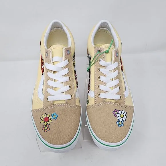 Vans Sesame Street Kids 3 Yellow Embroidered Elmo Logo Skateboarding Shoes Low
