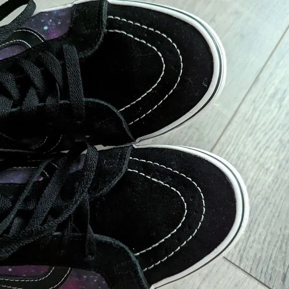 Vans Sk8 Hi Cosmic Galaxy Nebula Men’s 10 Suede Sneakers Black Purple