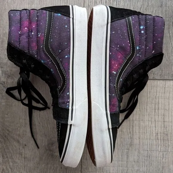 Vans Sk8 Hi Cosmic Galaxy Nebula Men’s 10 Suede Sneakers Black Purple