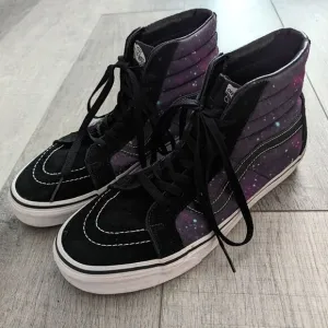 Vans Sk8 Hi Cosmic Galaxy Nebula Men’s 10 Suede Sneakers Black Purple