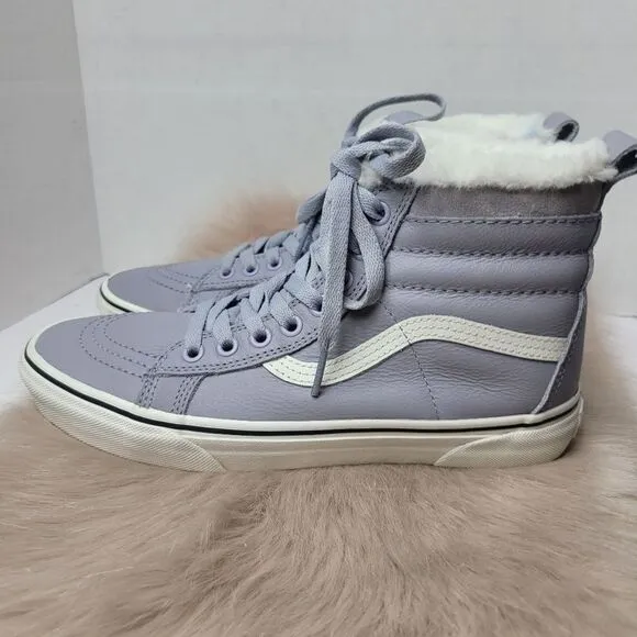 Vans Sk8 Hi Mte Leather Lilac Gray Womems Sneaker Shoes Size 9