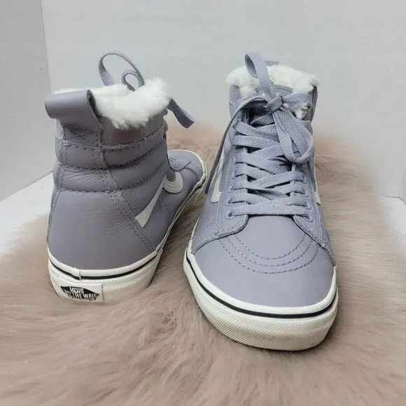 Vans Sk8 Hi Mte Leather Lilac Gray Womems Sneaker Shoes Size 9