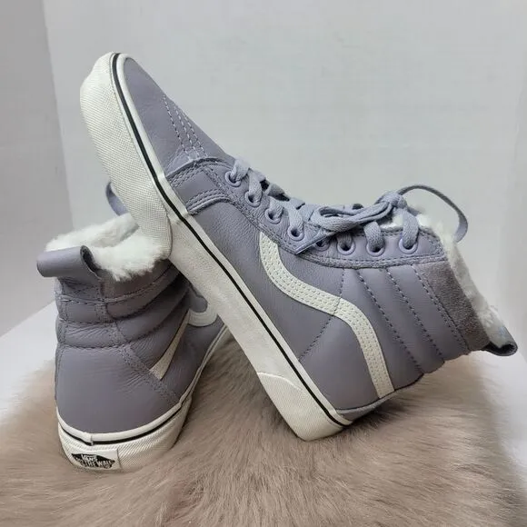 Vans Sk8 Hi Mte Leather Lilac Gray Womems Sneaker Shoes Size 9