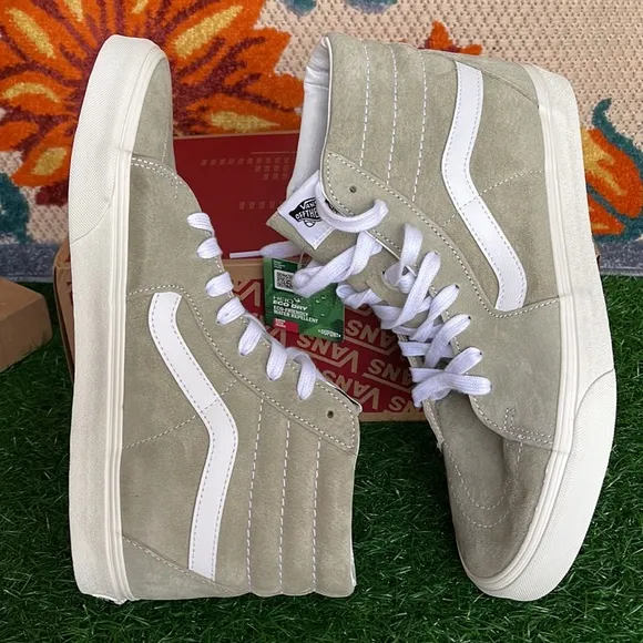 Vans Sk8-Hi Pig Suede Moss Gray/Snow White Men’s sneakers