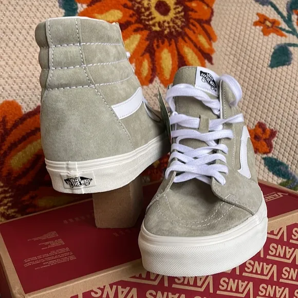 Vans Sk8-Hi Pig Suede Moss Gray/Snow White Men’s sneakers