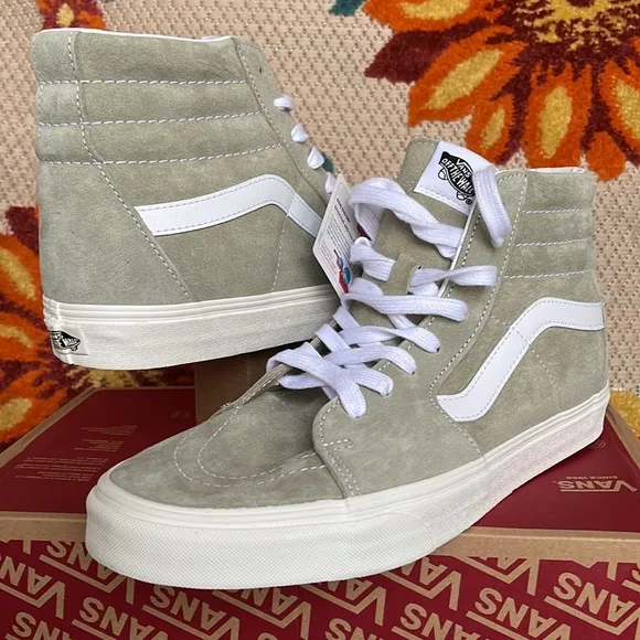 Vans Sk8-Hi Pig Suede Moss Gray/Snow White Men’s sneakers