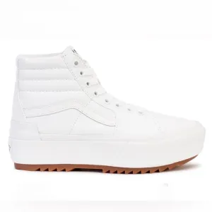 VANS sk8-hi top stacked white platform lace up shoes sneakers women’s 8.5 new
