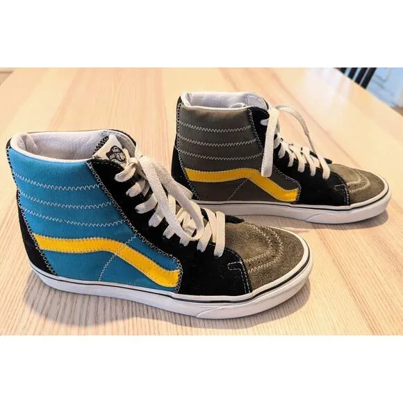 Vans SK8 Hi Zig Zag Sneakers Multi / True Blue Green Classic Skate Shoes M6 W7.5