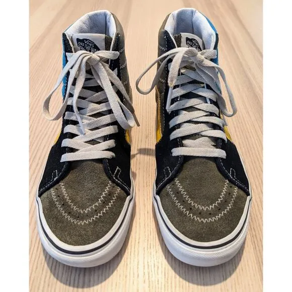 Vans SK8 Hi Zig Zag Sneakers Multi / True Blue Green Classic Skate Shoes M6 W7.5