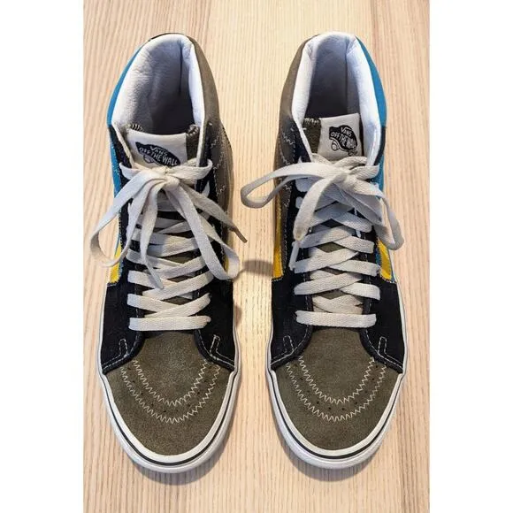 Vans SK8 Hi Zig Zag Sneakers Multi / True Blue Green Classic Skate Shoes M6 W7.5