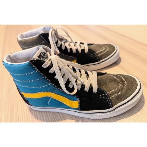 Vans SK8 Hi Zig Zag Sneakers Multi / True Blue Green Classic Skate Shoes M6 W7.5