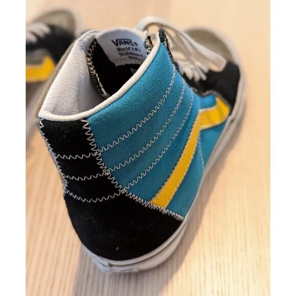 Vans SK8 Hi Zig Zag Sneakers Multi / True Blue Green Classic Skate Shoes M6 W7.5