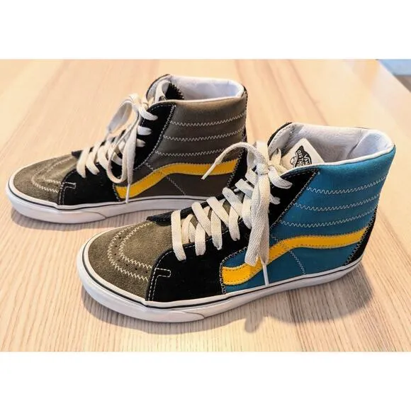 Vans SK8 Hi Zig Zag Sneakers Multi / True Blue Green Classic Skate Shoes M6 W7.5