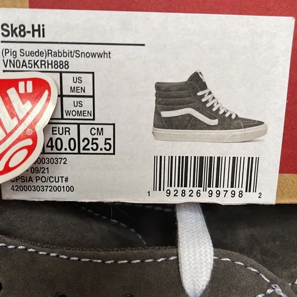 Vans Sk8-Hi(Pig Suede) Rabbit/SnowwhtVNOA5KRH888WMNS sneakers