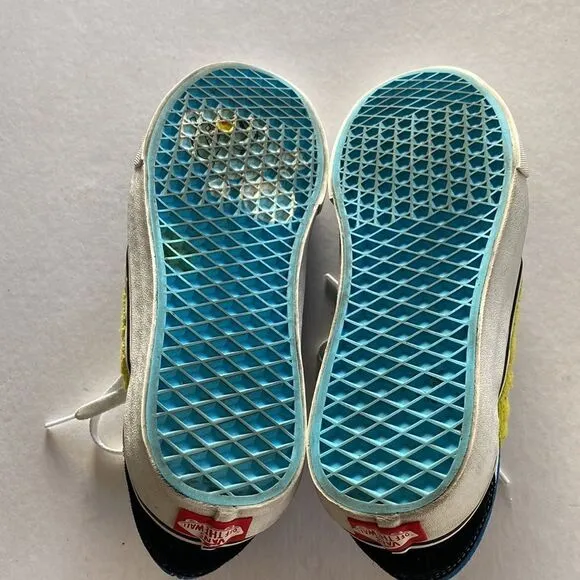VANS Sponge Bob Blue/ Black Suede Leather Sneakers Size 9