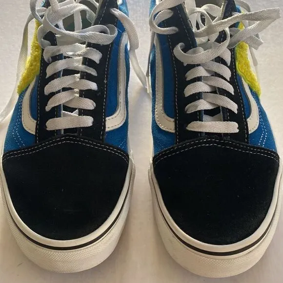 VANS Sponge Bob Blue/ Black Suede Leather Sneakers Size 9