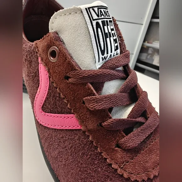 Vans Sport Low POP Brown Pink Burgundy Suede Casual Skateboard Sneakers Men's 7