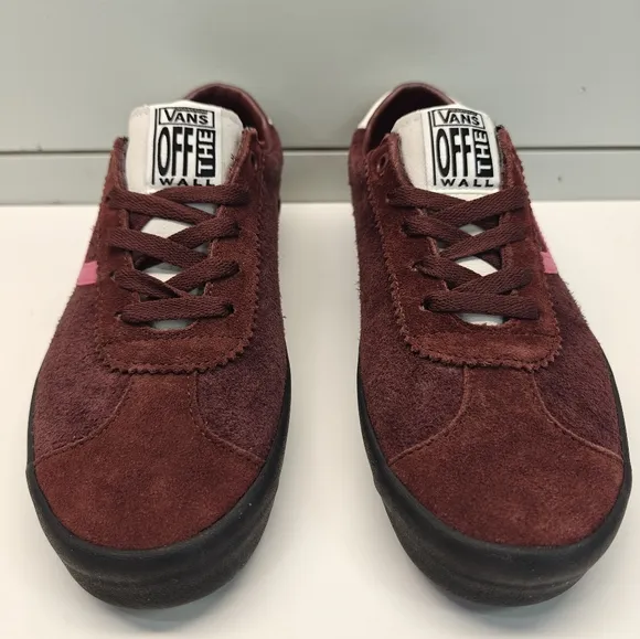 Vans Sport Low POP Brown Pink Burgundy Suede Casual Skateboard Sneakers Men's 7