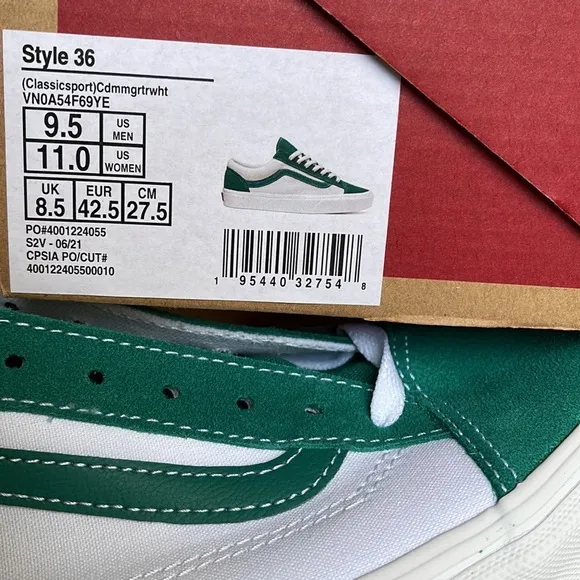 Vans Style 36 Classic Sport Cdmmgreen/True White Men’s