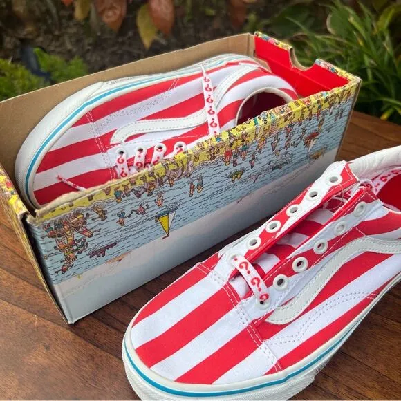 Vans Where’s Waldo? Old Skool sneakers LIMITED EDITION men’s 5 - women’s 6.5 NWT